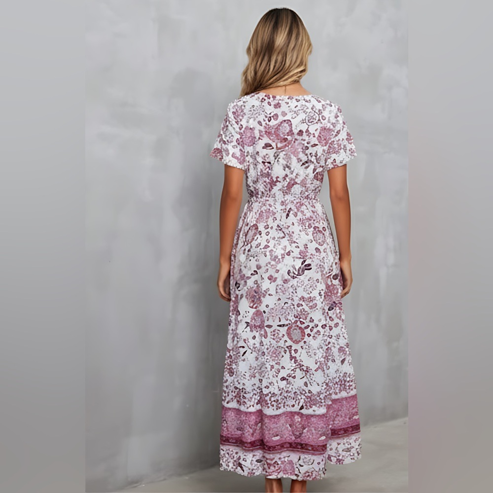 Floral Print Ruffle Hem Dress - Picture 3 of 8
